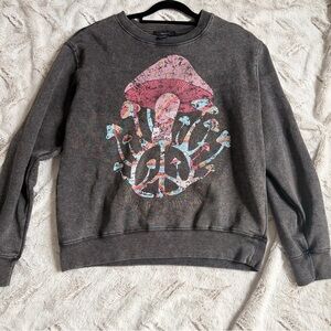 Forever 21 Dark Gray Ribbed Crewneck Sweater